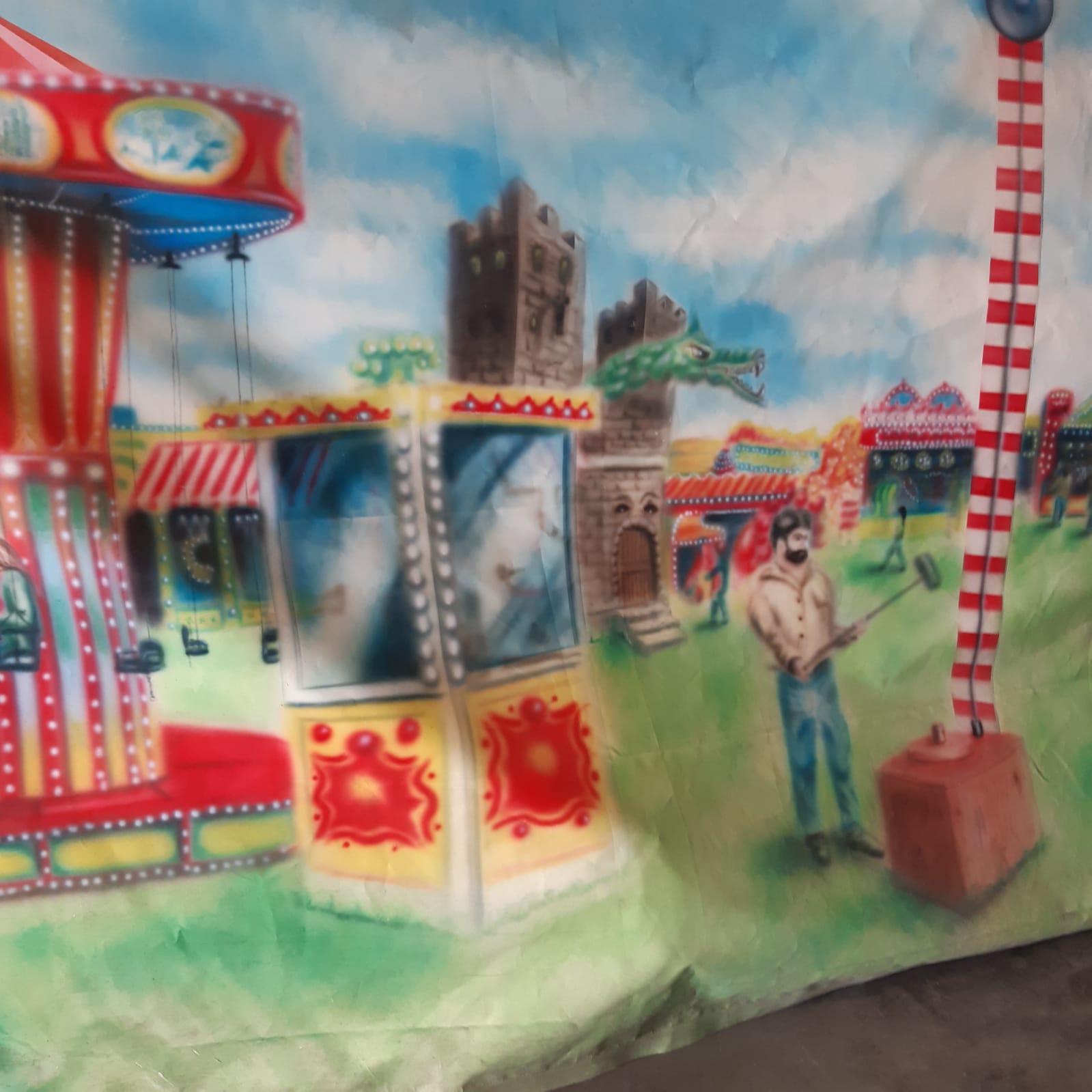 Achterwand kermis 12 x 2,5 m